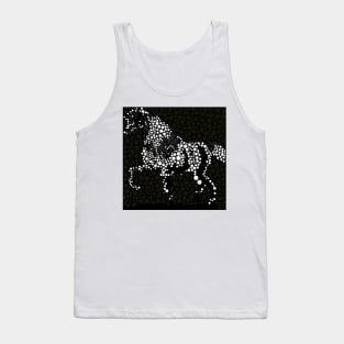 Horse Abstract Circles and Stars Black and White Tank Top